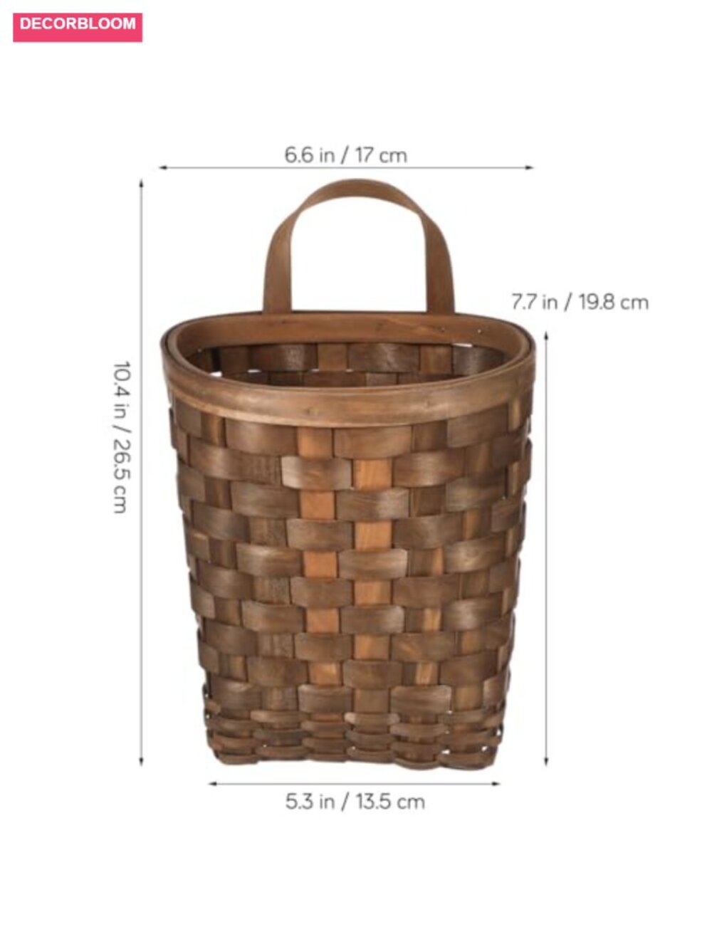 Woven Wall Hanging Storage Basket for Fruit Vegetables Farmhouse Kitchen Decor - Picture 2 of 6